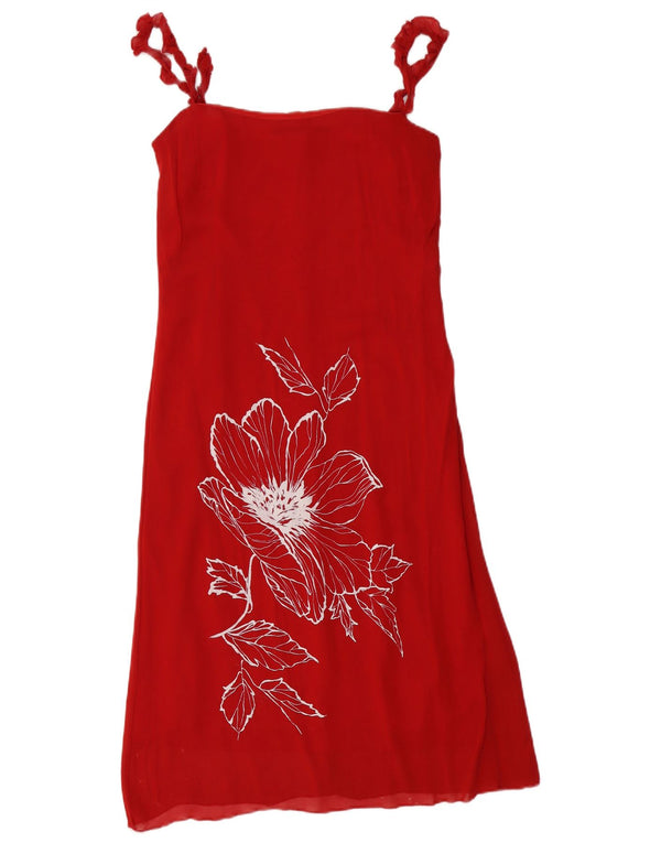 Valentino Robe Slip Femme UK 10 Petit Rouge Floral Synthétique