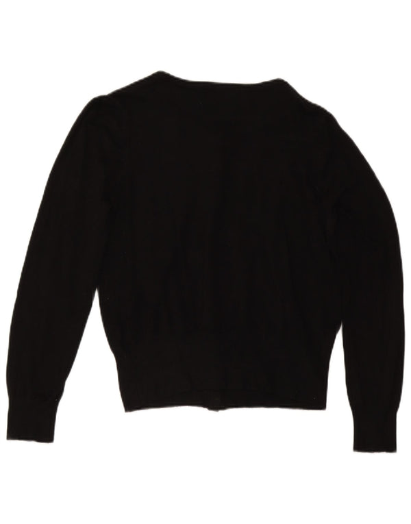 Marks & Spencer Pull cardigan court pour femme UK 14 Viscose noir moyen