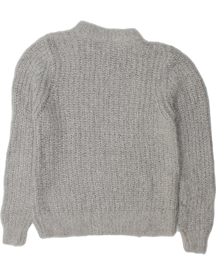 MARKS & SPENCER Womens V-Neck Jumper Sweater UK 14 Large Grey Flecked Vintage Marks & Spencer and Second-Hand Marks & Spencer from Messina Hembry 