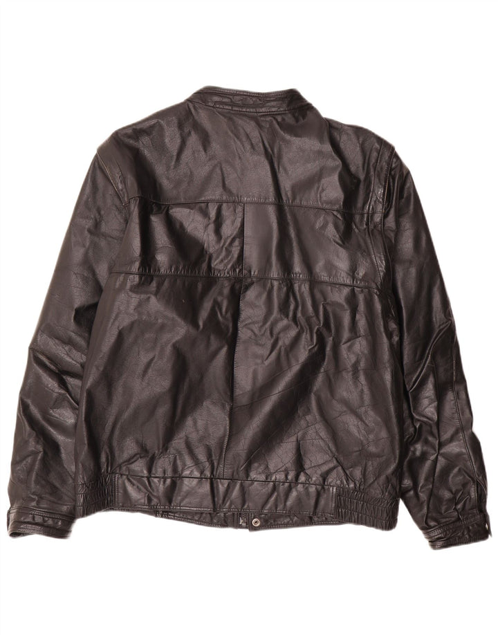 veste en cuir homme vintage UK 40 Grand cuir noir