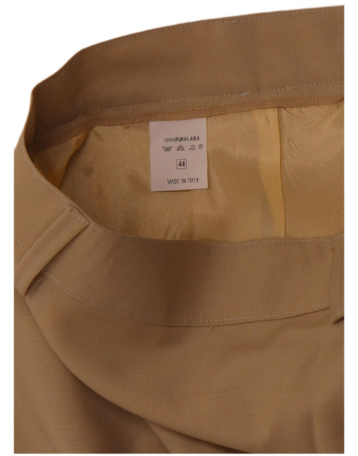 VINTAGE Jupe crayon femme IT 44 Medium W28 laine marron