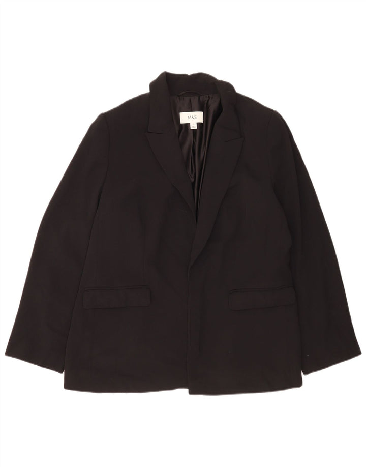 Marks & Spencer Veste blazer ouverte pour femme UK 14 Large Noir Polyester