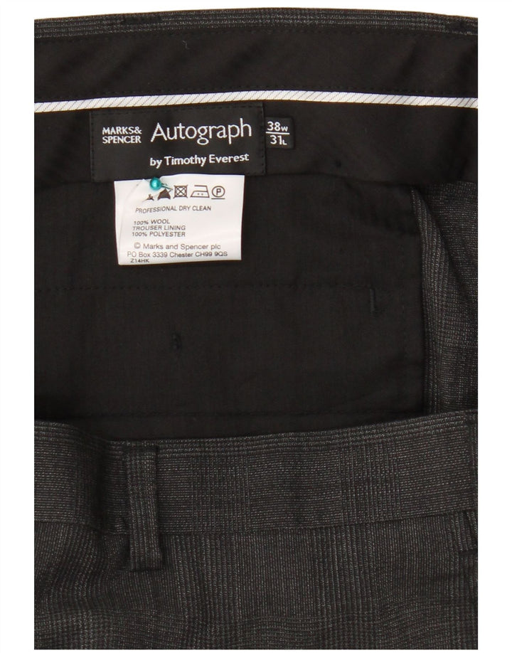 Marks & Spencer Pantalon de costume droit autographe pour homme W38 L31 Gris laine