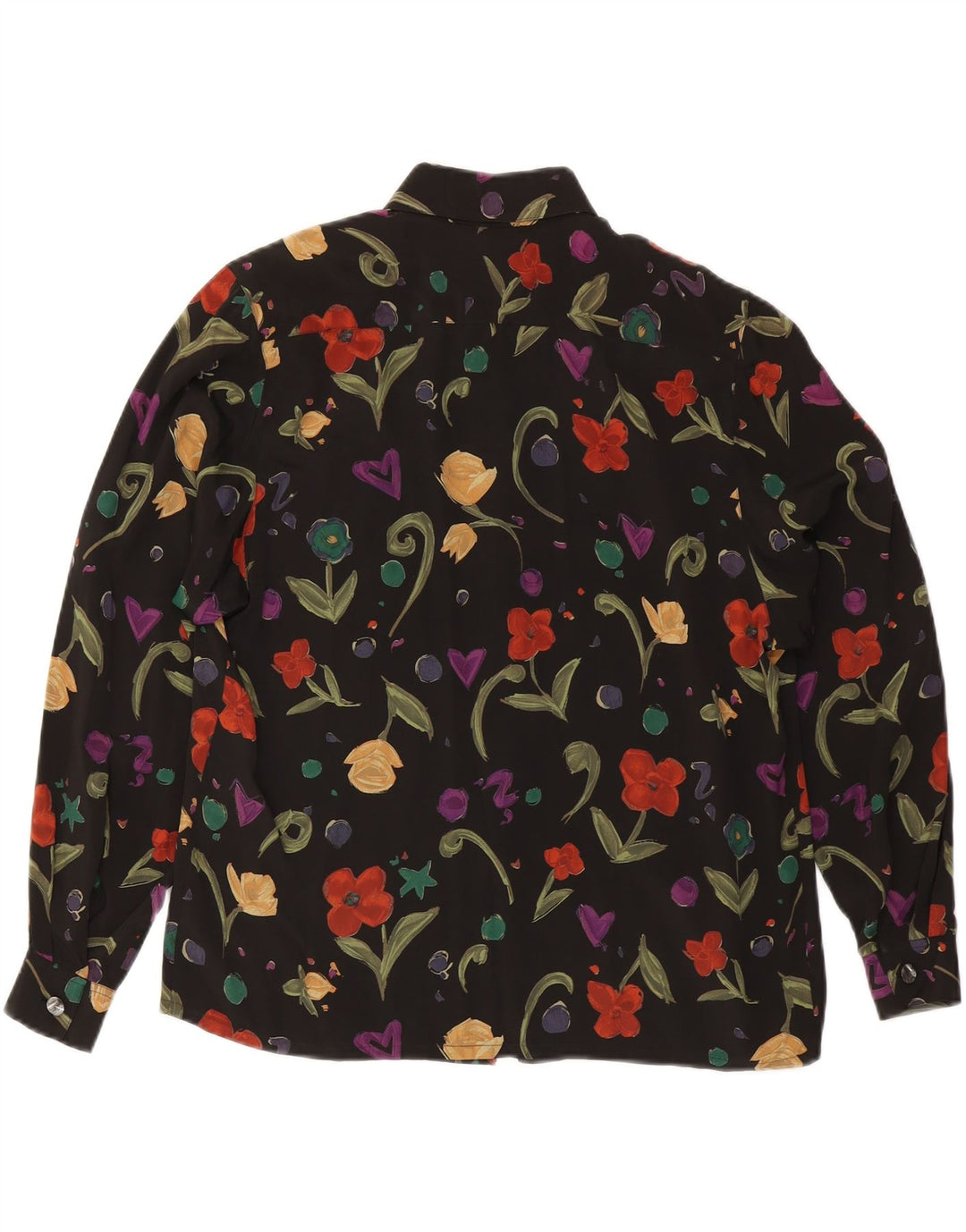 ICAM Chemisier Femme IT 46 Large Noir Floral Acétate