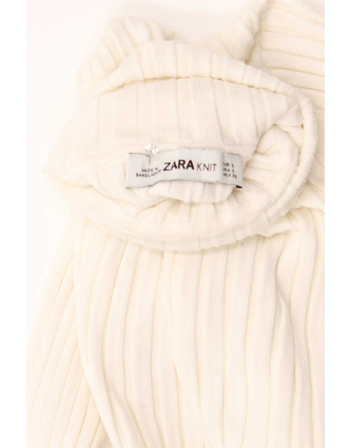 Zara Womens Crop Blouse Top UK 8 Petit Blanc