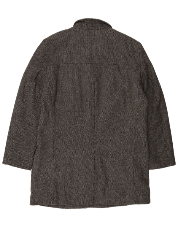 Bruno Banani Manteau pour homme UK 44 2XL Gris à fines rayures en laine