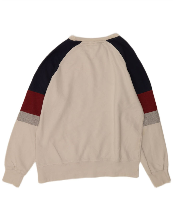 Ellesse Sweat-shirt graphique pour hommes, petit, en coton color block blanc