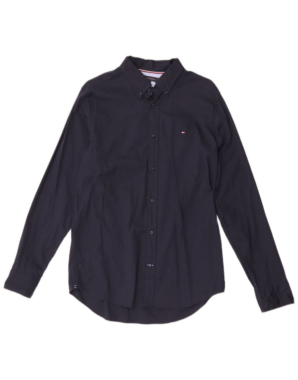 Tommy Hilfiger Chemise Slim Fit pour Homme en Coton Bleu Marine Large