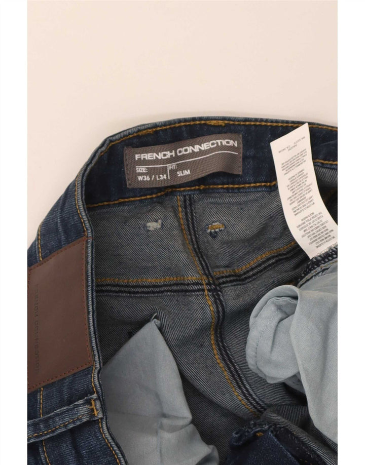 French Connection Jean Slim Homme W36 L34 Bleu Coton