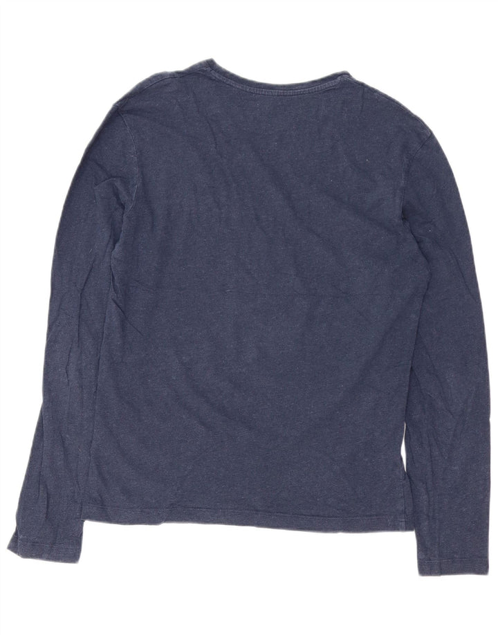 CALVIN KLEIN Haut graphique à manches longues pour homme en coton bleu marine Small