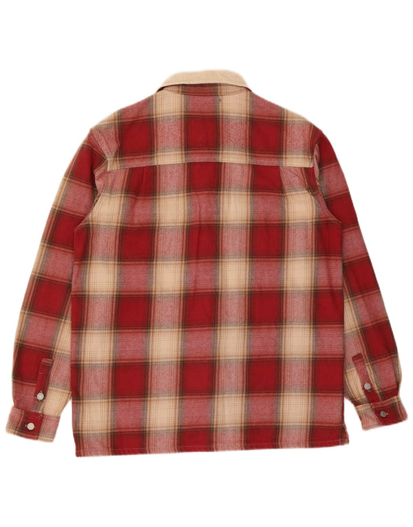 Zara Homme Surchemise Coupe Relax Chemise En Flanelle Carreaux Rouge Moyen