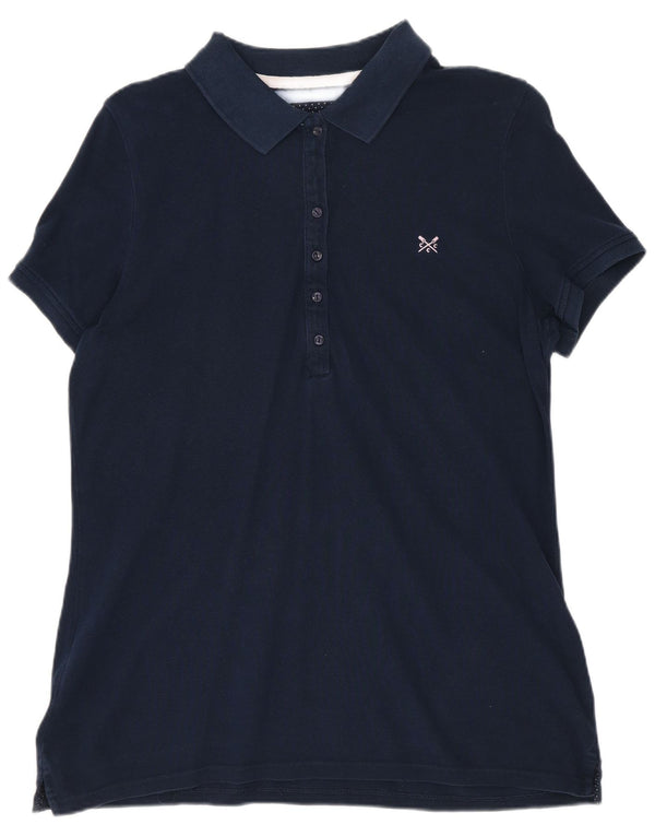 Crew Clothing Polo Femme UK 14 Coton Bleu Marine Moyen