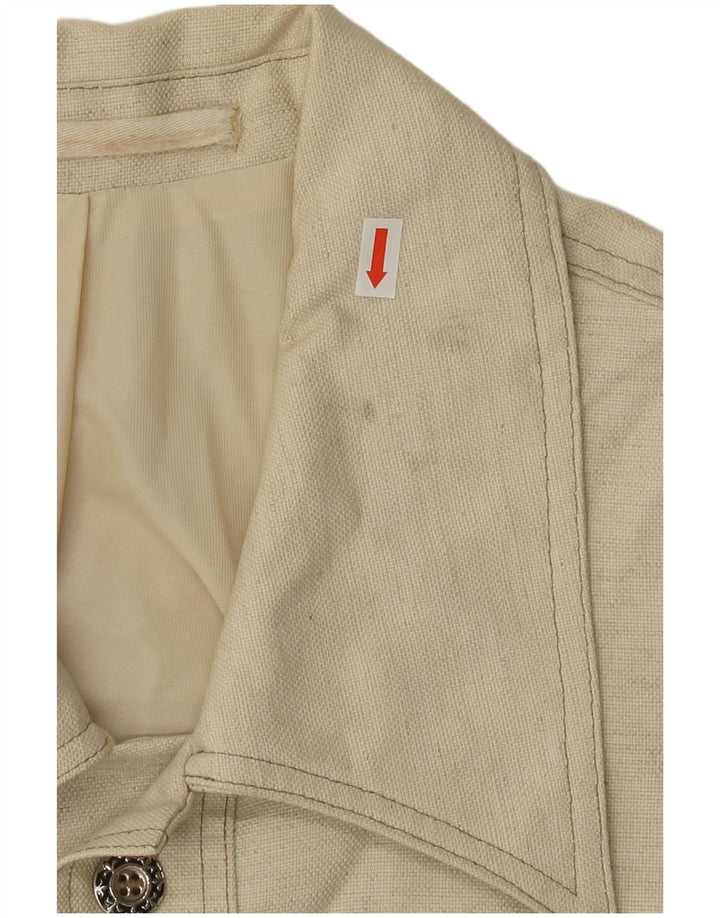 vintage Femme Crop Bomber Veste IT 48 XL Beige