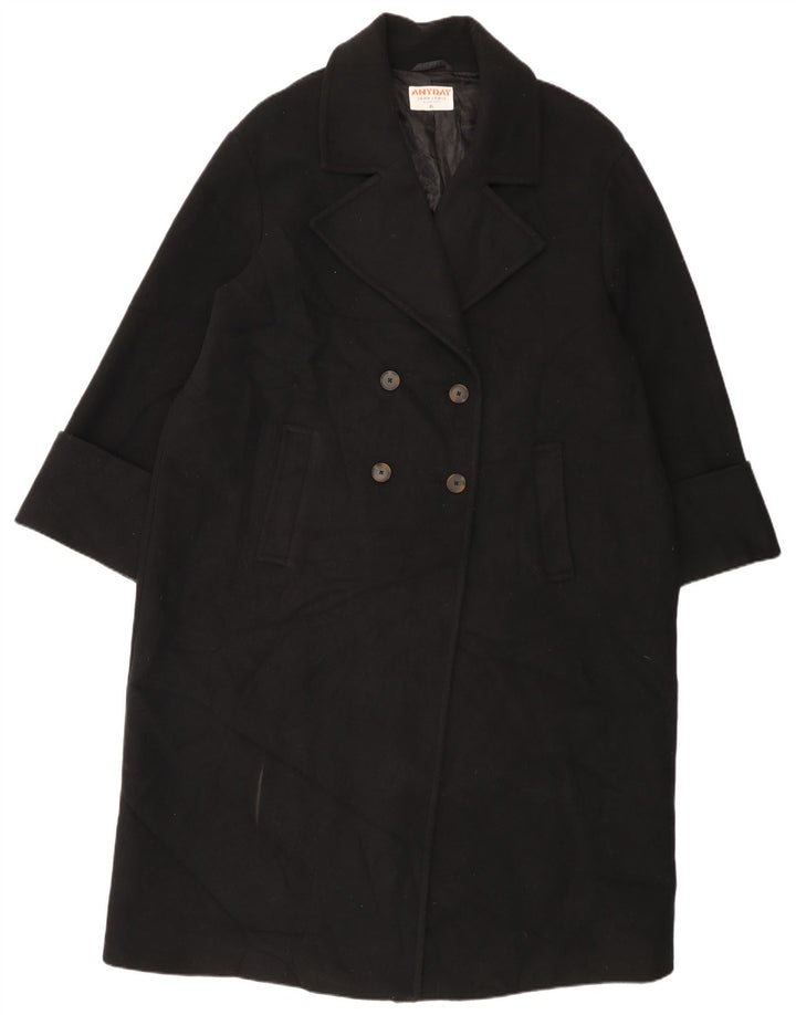 John Lewis Manteau surdimensionné à double boutonnage pour femme UK 18 XL Noir Polyester