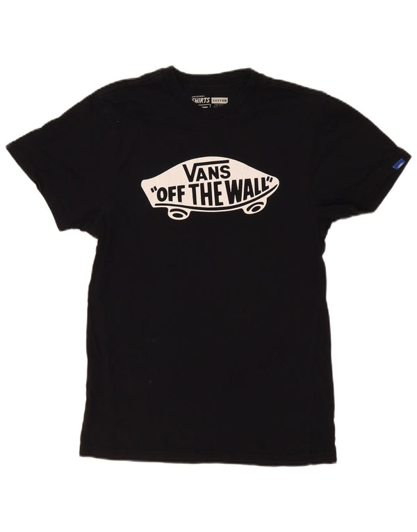 Vans T-shirt graphique ajusté sur mesure pour homme, petit, en coton noir