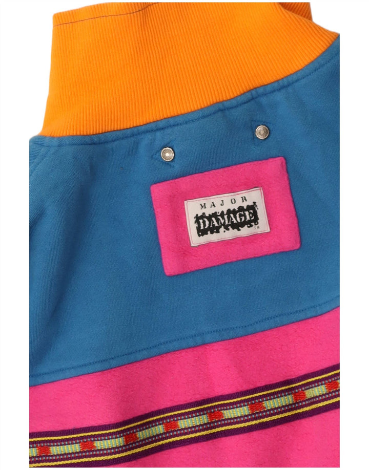 VINTAGE Womens Sweatshirt Jumper UK 14 Medium Multicoloured Colourblock