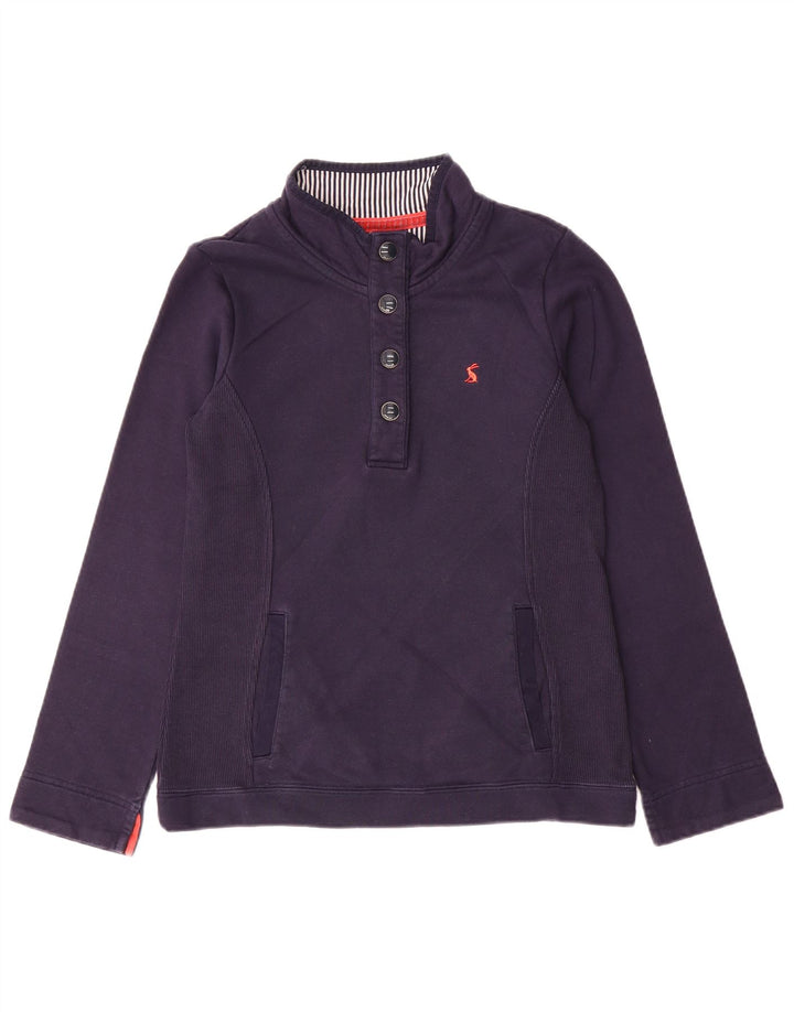 JOULES Sweat-shirt à col boutonné pour femme UK 8 Small Bleu marine en coton