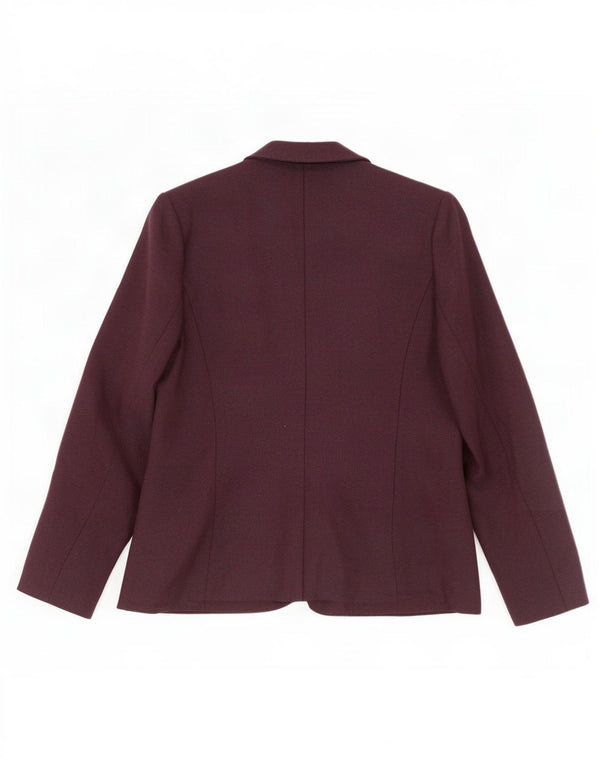 Marks & Spencer Veste blazer pour femme UK 14 Medium Maroon Herringbone