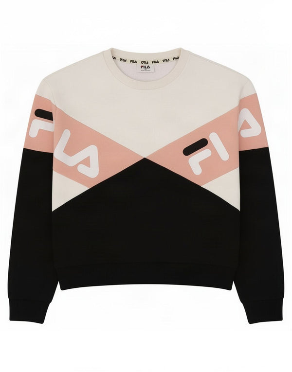 Fila Sweat-shirt graphique pour femme UK 14 Large Multicolore Colourblock