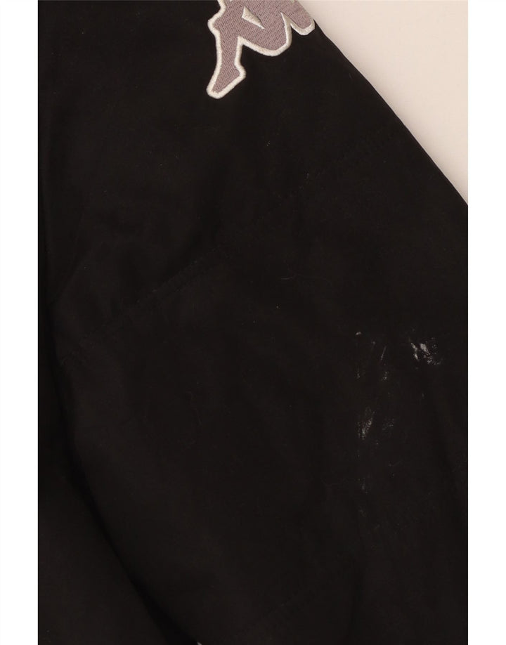 Kappa Manteau coupe-vent à capuche graphique pour homme UK 38 Medium Noir Polyester