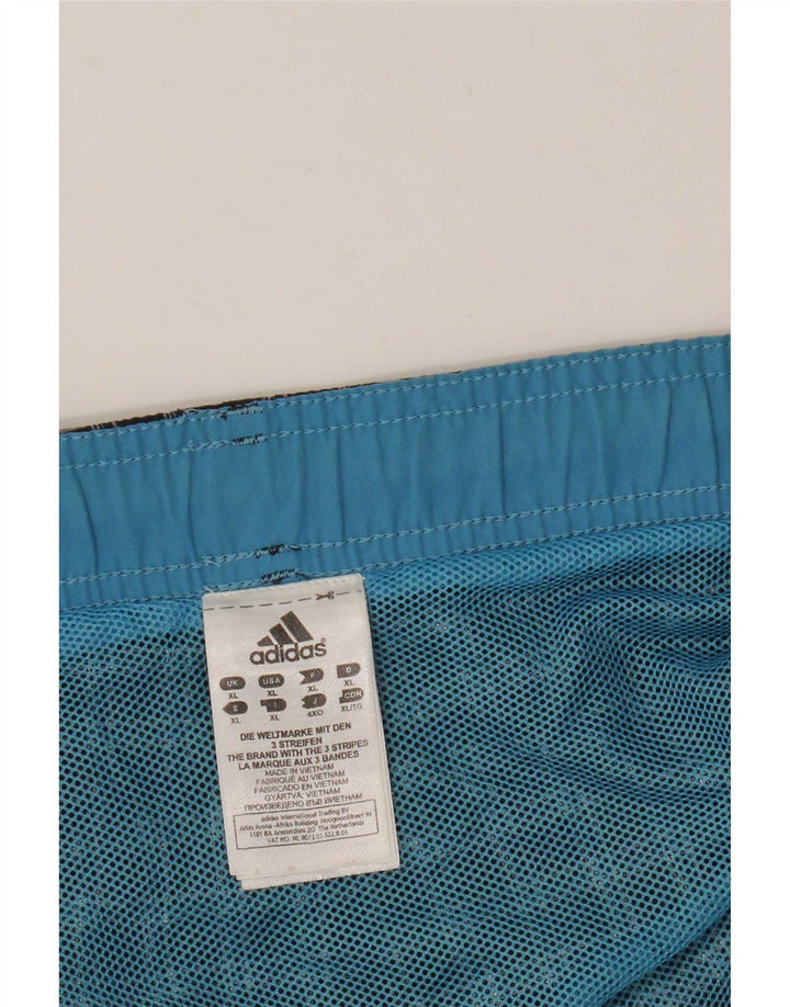 Adidas Short de bain homme XL noir à carreaux polyester