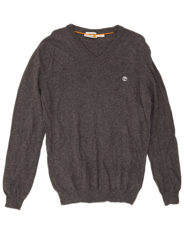 Timberland Pull Col V Homme Gris Moyen Laine
