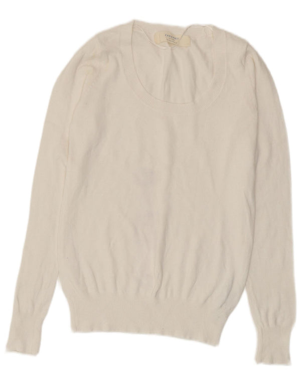 Zara Pull col bateau pour femme UK 12 en coton blanc moyen