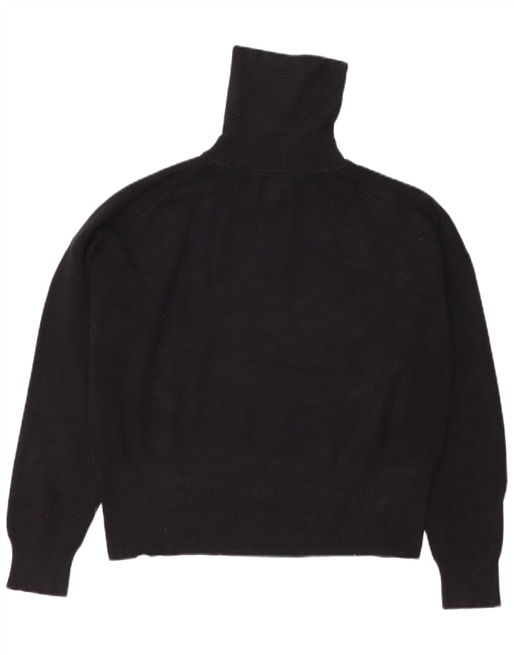 JACK WILLS Pull surdimensionné à col zippé pour femme UK 14 Large Noir