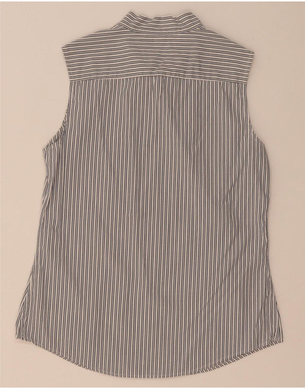 Tommy Hilfiger Chemise sans manches à nouer sur le devant pour femme US 8 Gris moyen à fines rayures