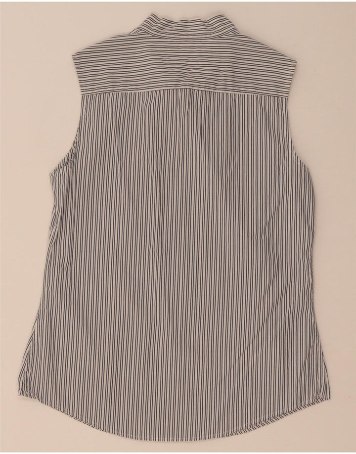 Tommy Hilfiger Chemise sans manches à nouer sur le devant pour femme US 8 Gris moyen à fines rayures
