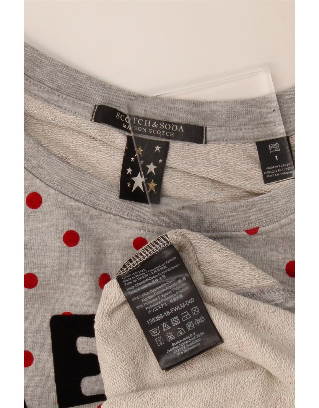 SCOTCH & SODA Sweat-shirt surdimensionné pour femme US 1 XS Gris à pois