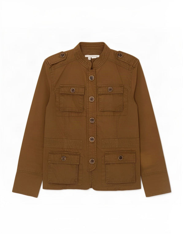 Zara Veste militaire pour femme UK 10 Petit coton kaki