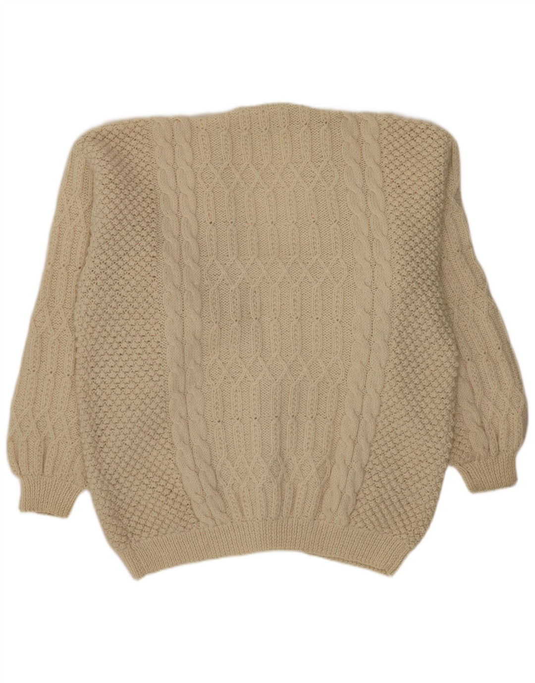 Pull Cardigan Vintage Homme XL Blanc Cassé