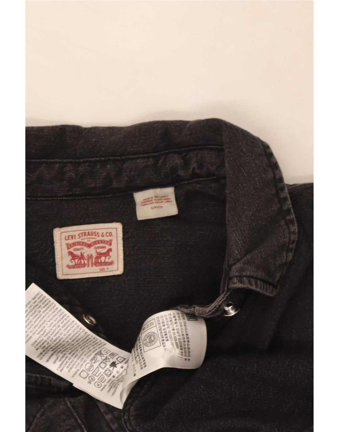 Levi's Chemise en Jean Femme UK 10 Small Noir Coton
