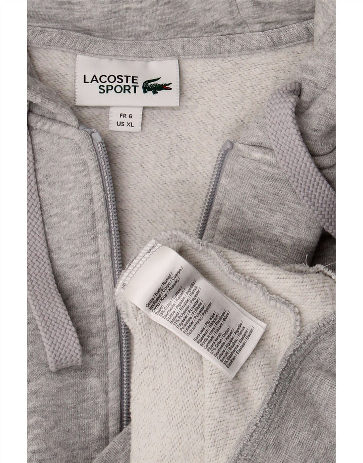 LACOSTE Homme Zip Hoodie Pull Taille 6 XL Gris Coton