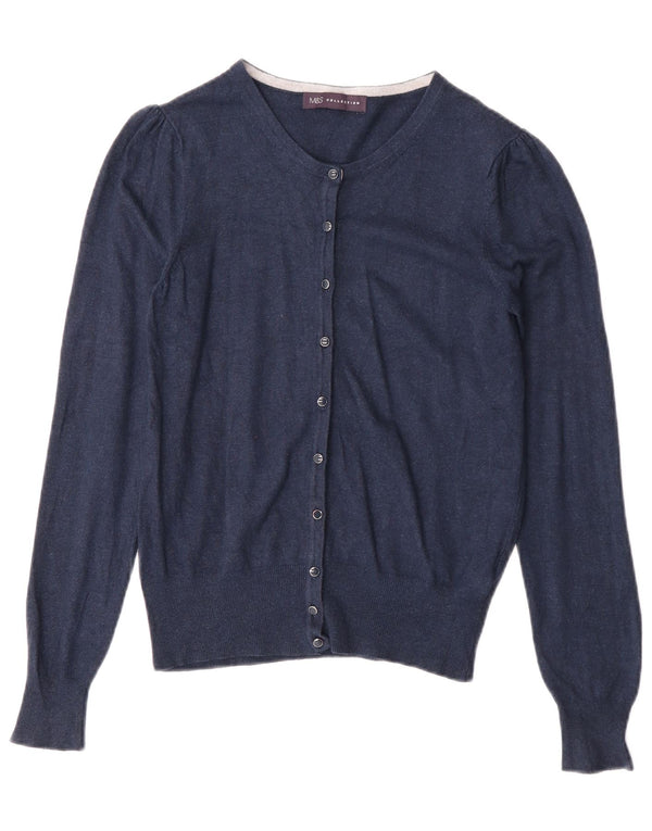 Marks & Spencer Pull cardigan pour femme UK 10 Small Bleu marine Viscose