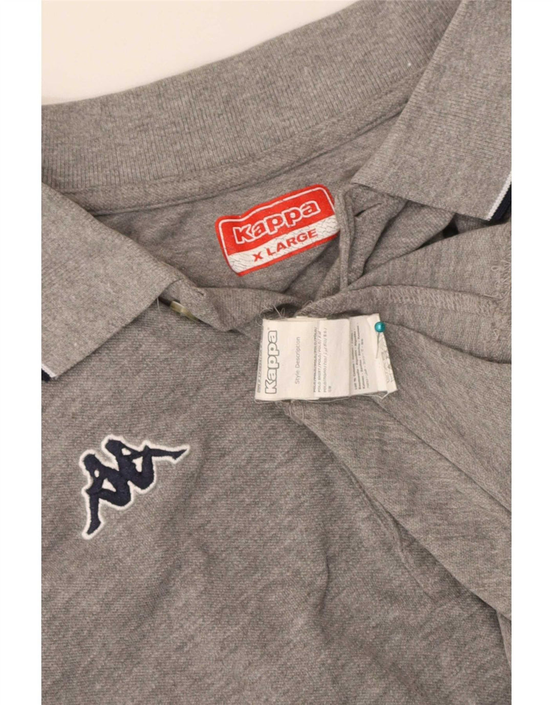 Kappa Polo Homme XL Gris Rayé Coton