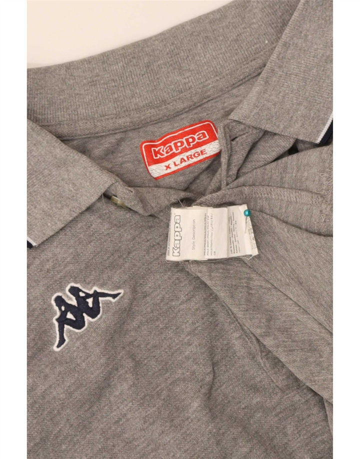 Kappa Polo Homme XL Gris Rayé Coton