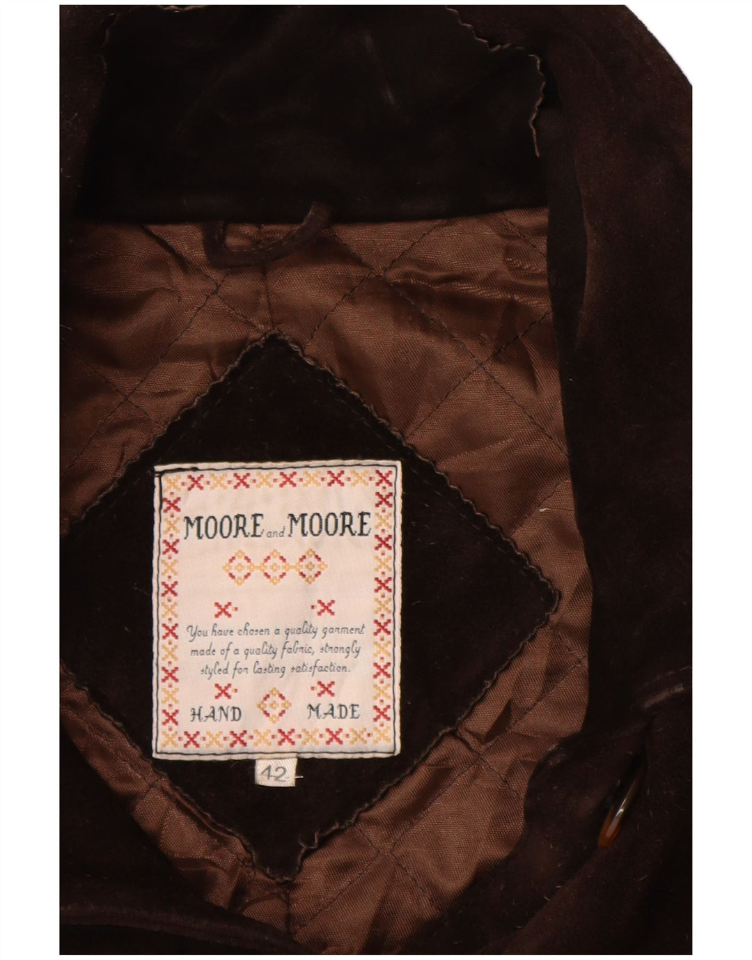 VINTAGE Veste en daim femme IT 42 Cuir marron moyen