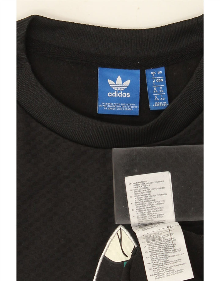 Adidas Sweat-shirt graphique pour femme UK 8 Petit Noir Géométrique