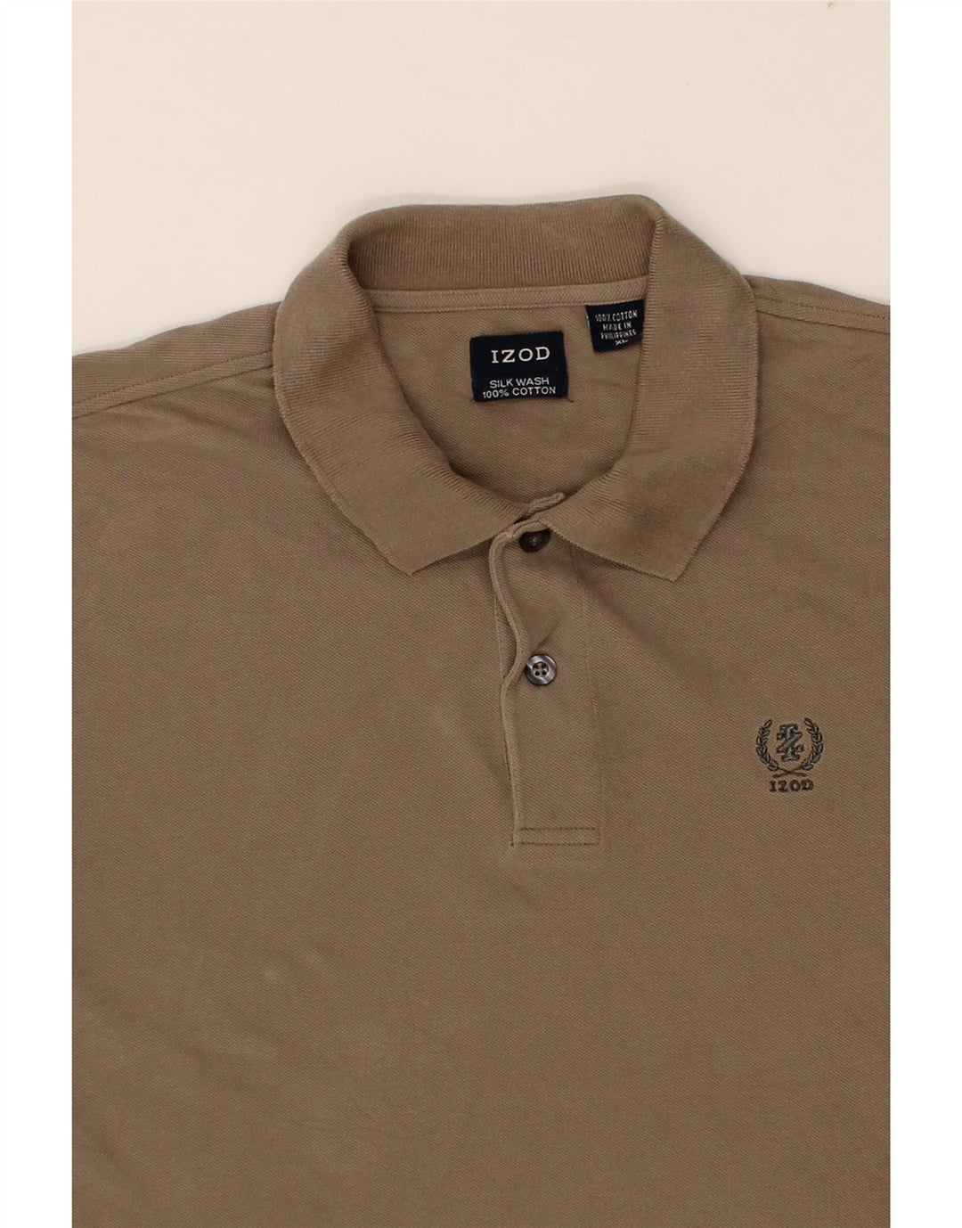 IZOD Mens Polo Shirt XL Brown Cotton Vintage Izod and Second-Hand Izod from Messina Hembry 