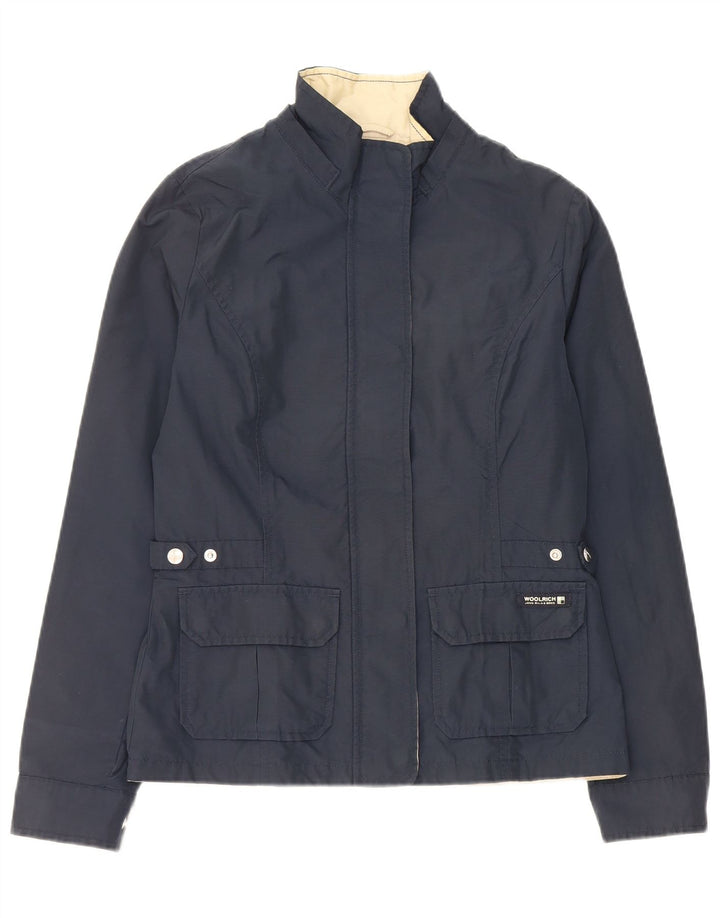 Woolrich Veste utilitaire pour femme UK 14 Large Bleu marine Coton