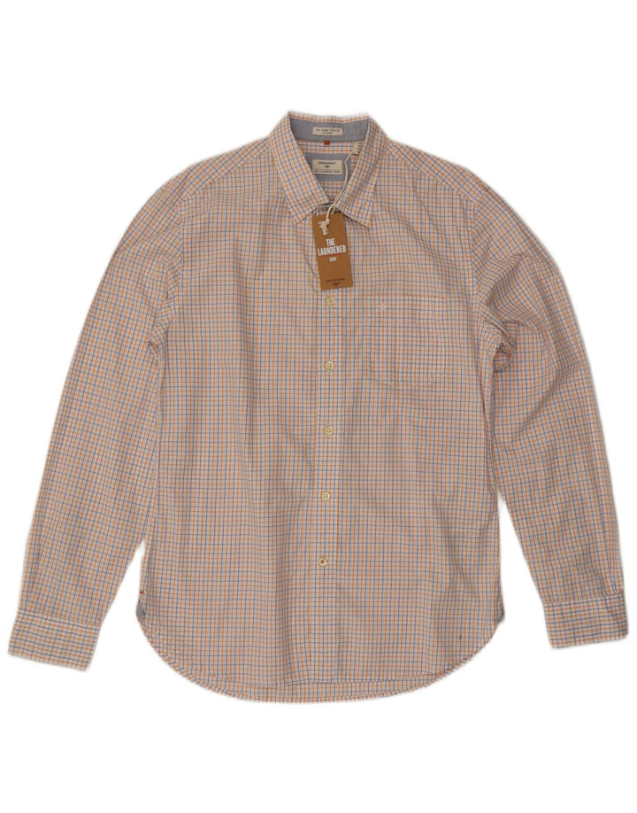 Dockers Chemise Ajustée Homme Blanc Moyen à Carreaux Coton