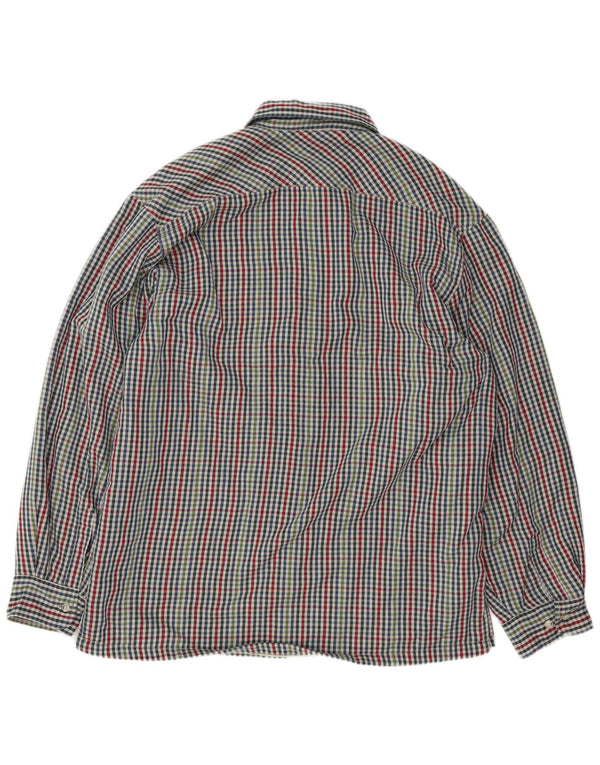 vintage Mens Lumberjack Flanelle Chemise Grand Coton Vichy Multicolore