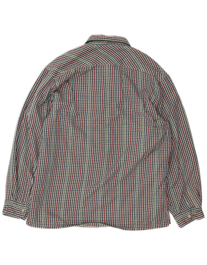 vintage Mens Lumberjack Flanelle Chemise Grand Coton Vichy Multicolore