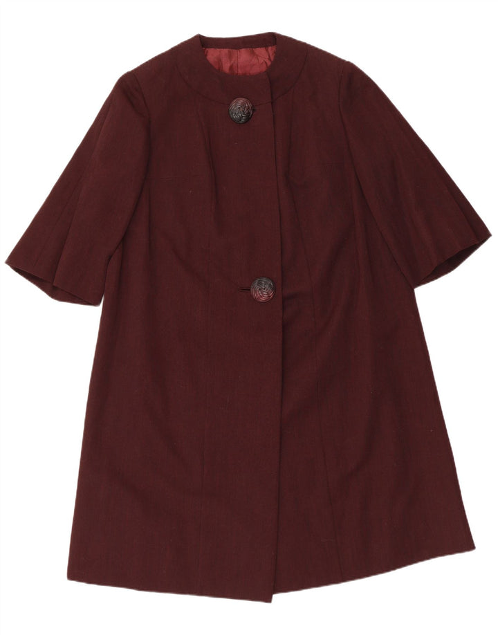 VINTAGE Manteau Femme UK 14 Marron Moyen