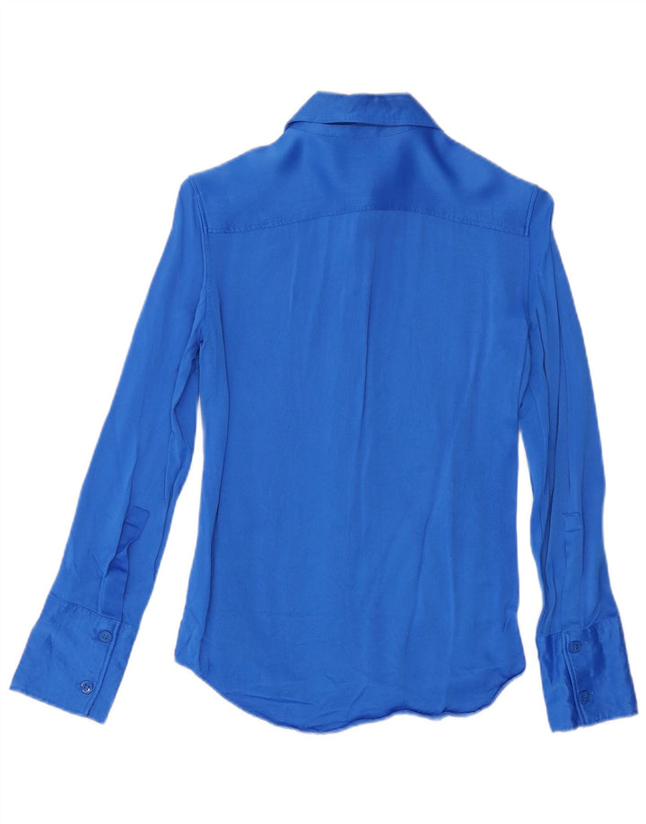 Chemise Femme Zara UK 6 XS Bleu Viscose