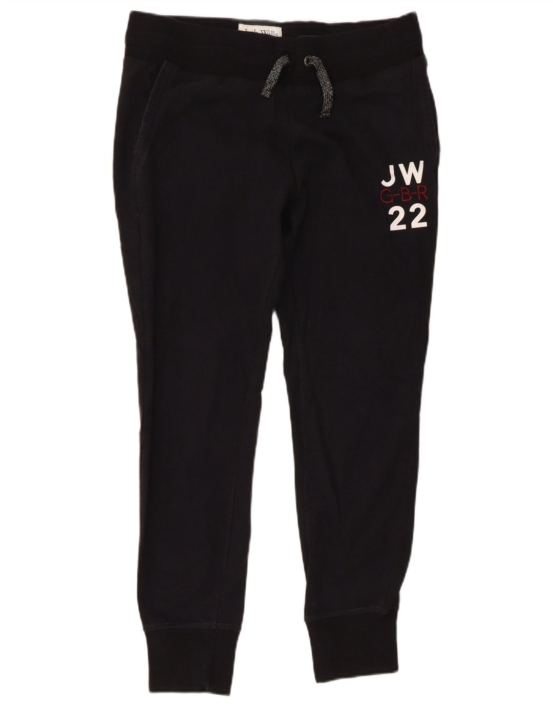 JACK WILLS Pantalon de survêtement graphique pour femme Joggers UK 12 Medium Noir