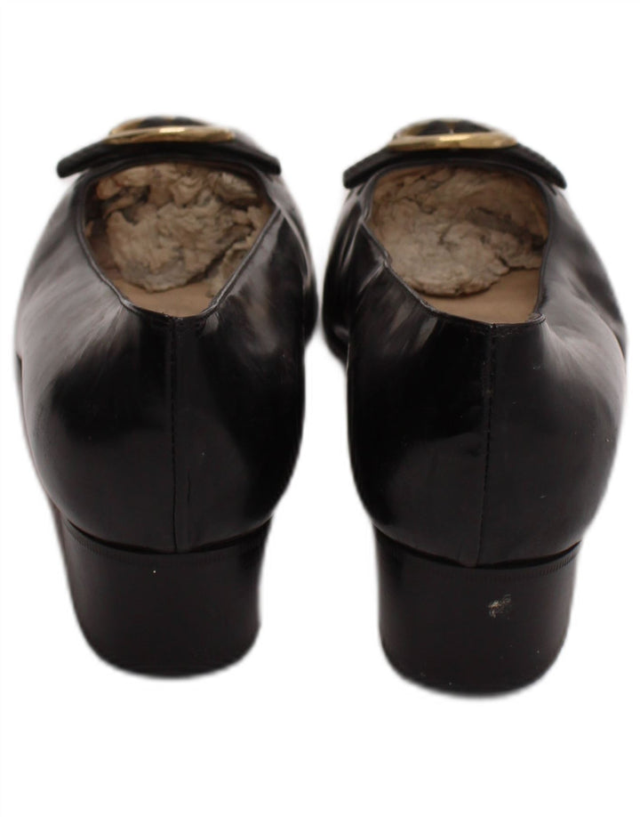 Valle Verde Ballerines plates en cuir pour femme Taille UK 6 Cuir noir