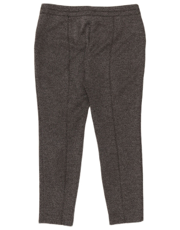 M&Co Pantalon court slim pour femme UK 14 Large W32 L26 Noir moucheté